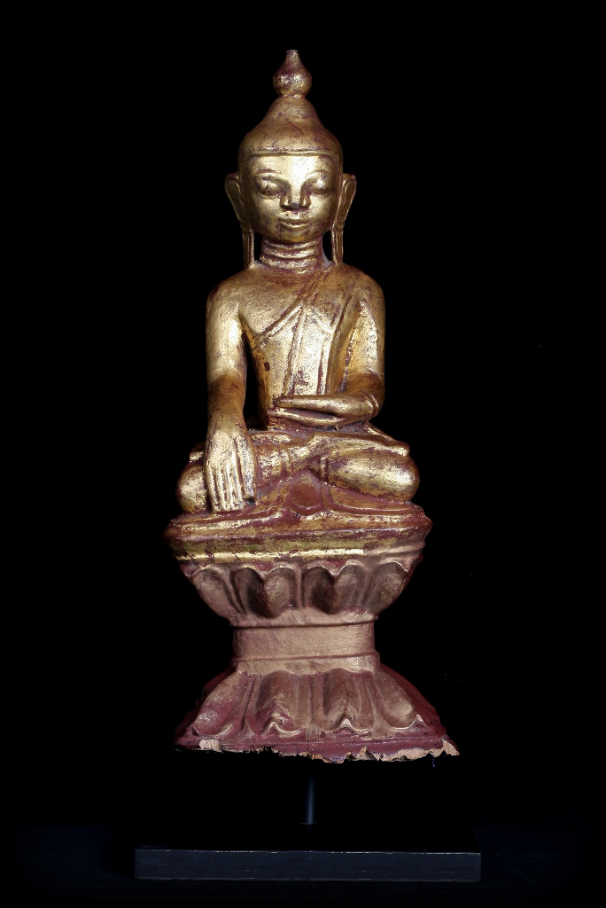 Extremely Rare 19C Wood Burma Madalay Buddha #A038